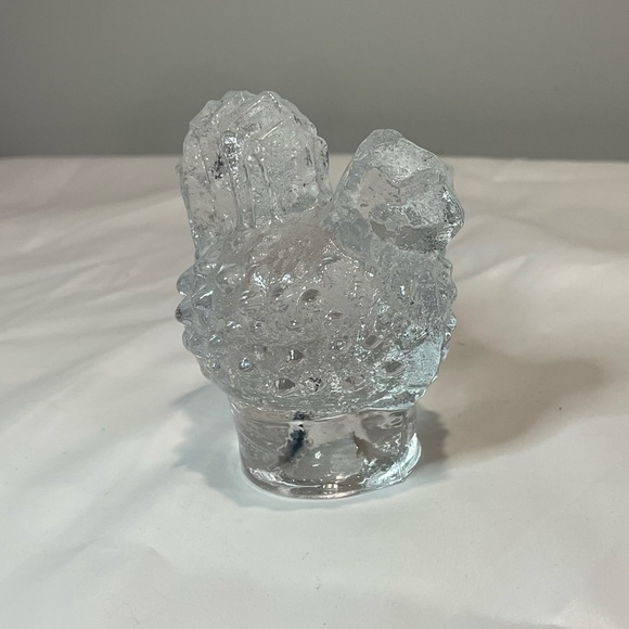 Vintage PUKEBERG Glass CHICKEN Paperweight Figurine - Picture 2 of 7